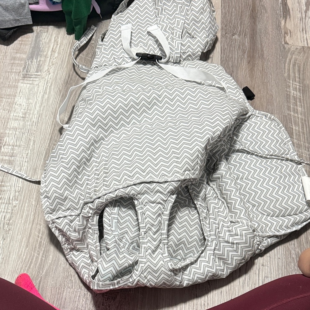 Gray and White Chevron Patterned Baby shopping cart cover